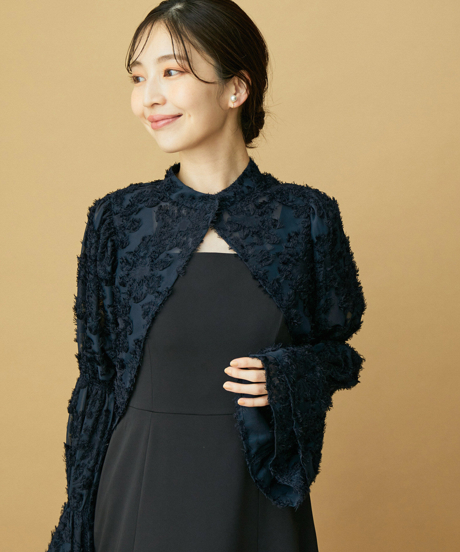 VIS「【VIS DRESS】シャーリングボレロセットワンピース」|ワンピース|