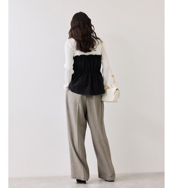 VIS「サマーツイードリボンベルトパンツ/UVケア・イージーケア」|チノ|