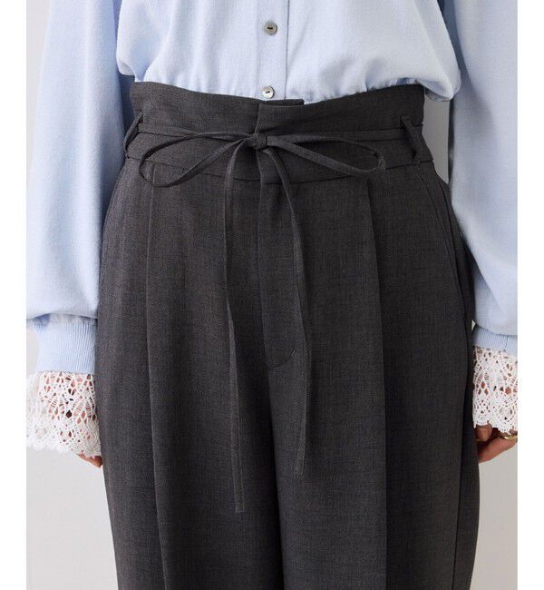 VIS「サマーツイードリボンベルトパンツ/UVケア・イージーケア」|チノ|