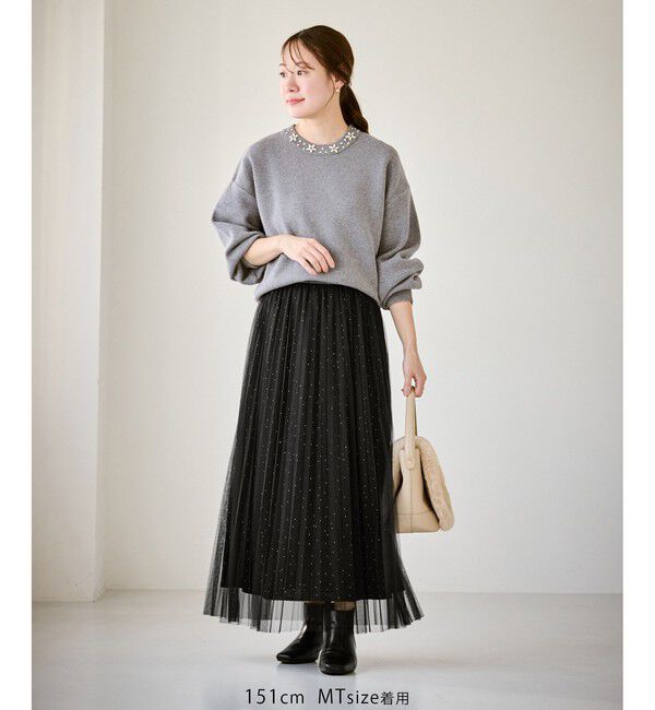 Rope&rsquo;Picnic「キラキラチュールプリーツスカート/着丈が選べる」|スカート|