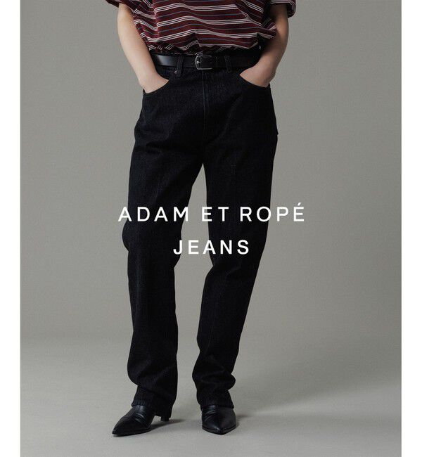 ADAM ET ROPE'「 ストレート スラックスデニム / ADAM ET ROPE' JEANS -IMAG-」|デニム|ブラック系(02)