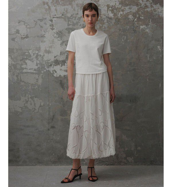 ADAM ET ROPE'「【EMOELLE】エンブロイダリーレーススカート」|スカート|