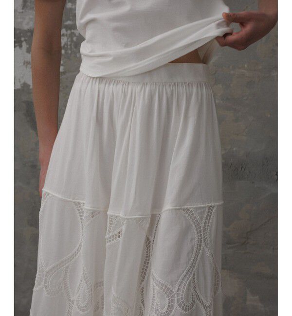 ADAM ET ROPE'「【EMOELLE】エンブロイダリーレーススカート」|スカート|