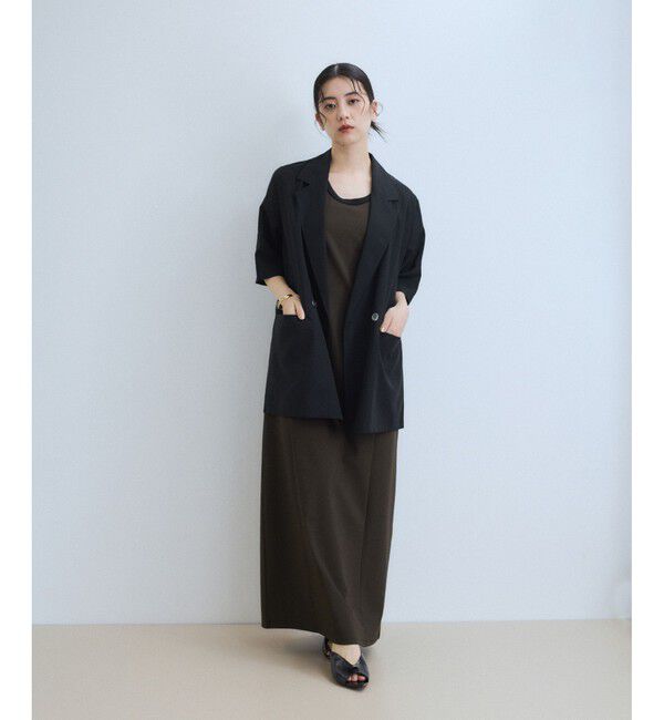 ADAM ET ROPE'「【WEB限定】バイカラーノースリーブワンピース」|ワンピース|