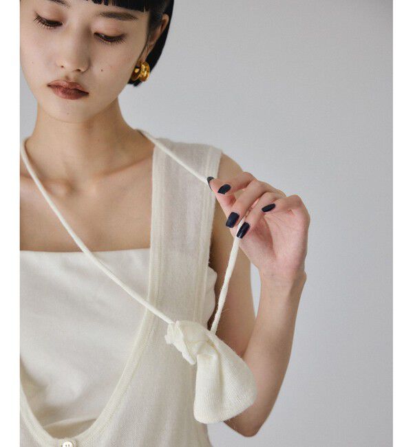 ADAM ET ROPE'「モヘアミックスUネックワンピースネックポーチセット」|ワンピース|