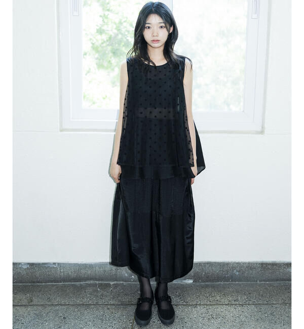  「eunoia | チューリップ コンビ ロングスカート WOMEN」|スカート|