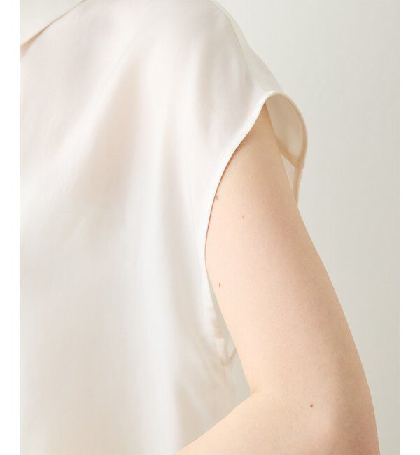 Drawing Numbers「【Drawing Numbers】キュプラノースリーブスリットブラウス」|シャツ・ブラウス|