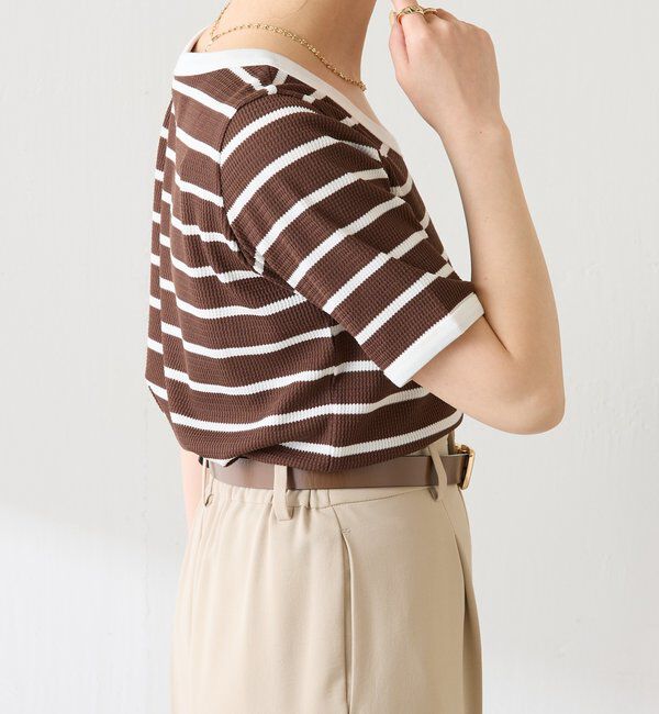  「サーマルボーダーハーフスリーブ」|Tシャツ・カットソー|