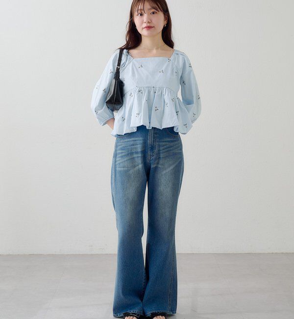  「【花柄&無地】フラワーバルーンブラウス」|シャツ・ブラウス|