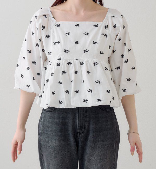 「【花柄&無地】フラワーバルーンブラウス」|シャツ・ブラウス|
