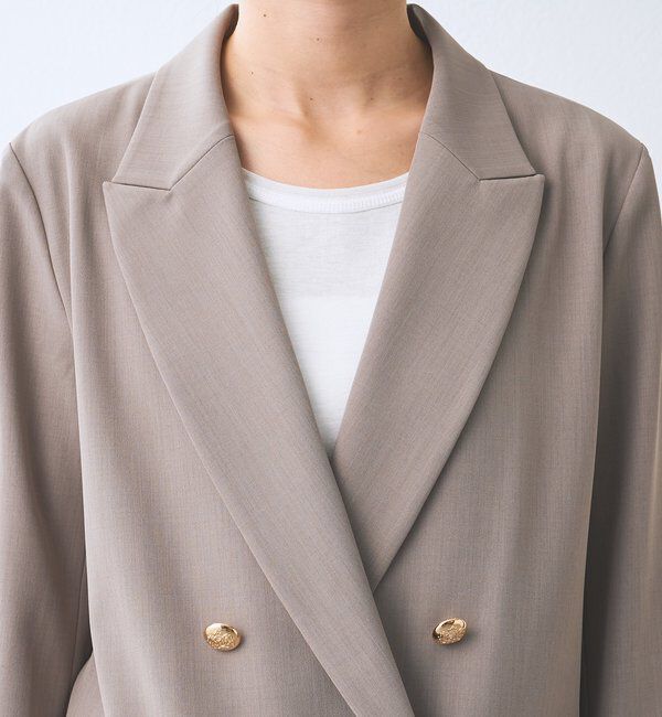  「【オンオフ使える】ドライギャバピークドラペルジャケット」|テーラードジャケット|