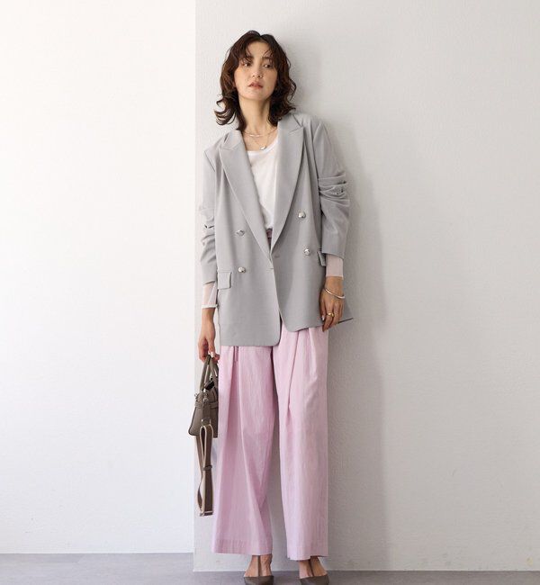  「【オンオフ使える】ドライギャバピークドラペルジャケット」|テーラードジャケット|