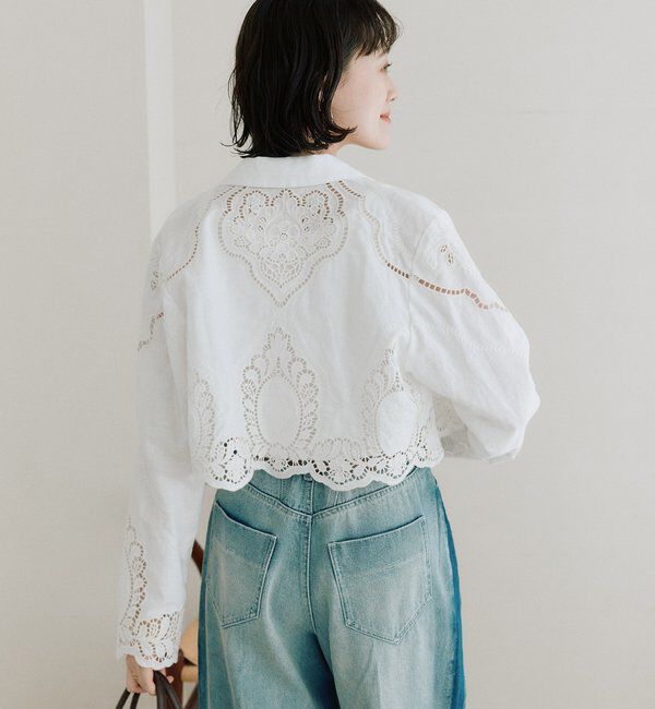  「予約【着映え】カットワークショートジャケット」|テーラードジャケット|