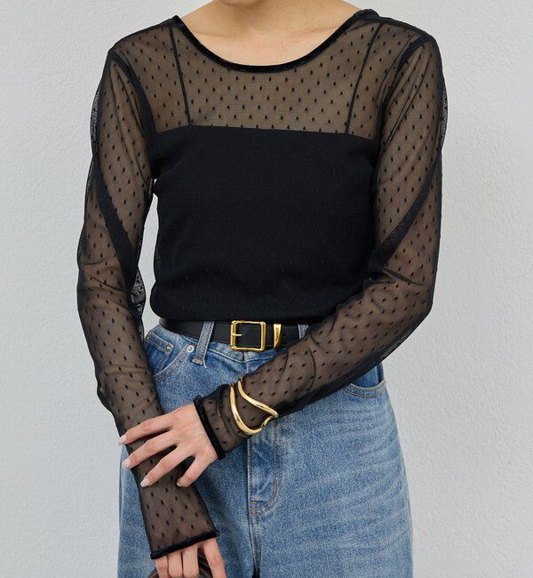  「【2way】チュールプルオーバー」|Tシャツ・カットソー|ブラック