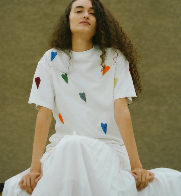  「【Dhritie】リーフ刺繍Tee」|Tシャツ・カットソー|