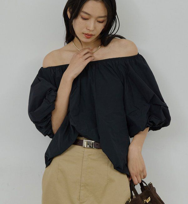 「【手洗い可】バルーンブラウス」|シャツ・ブラウス|ブラック