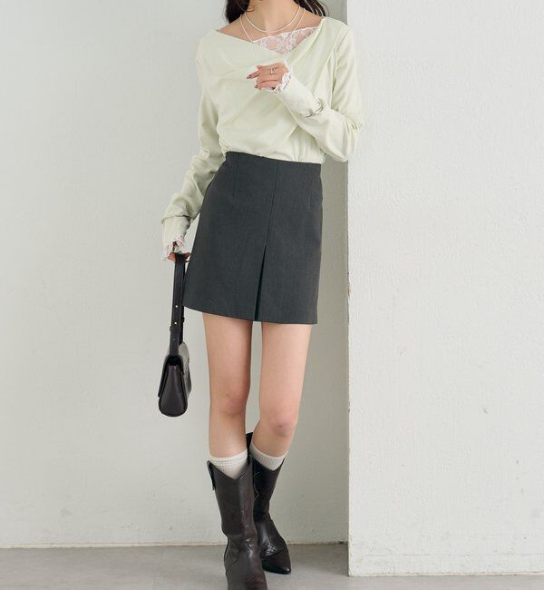  「レースドッキングオフショルロンT」|Tシャツ・カットソー|