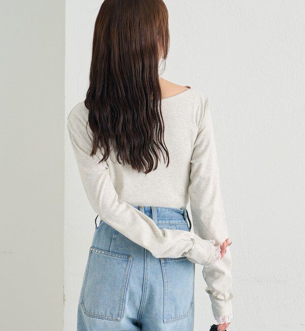  「レースドッキングオフショルロンT」|Tシャツ・カットソー|