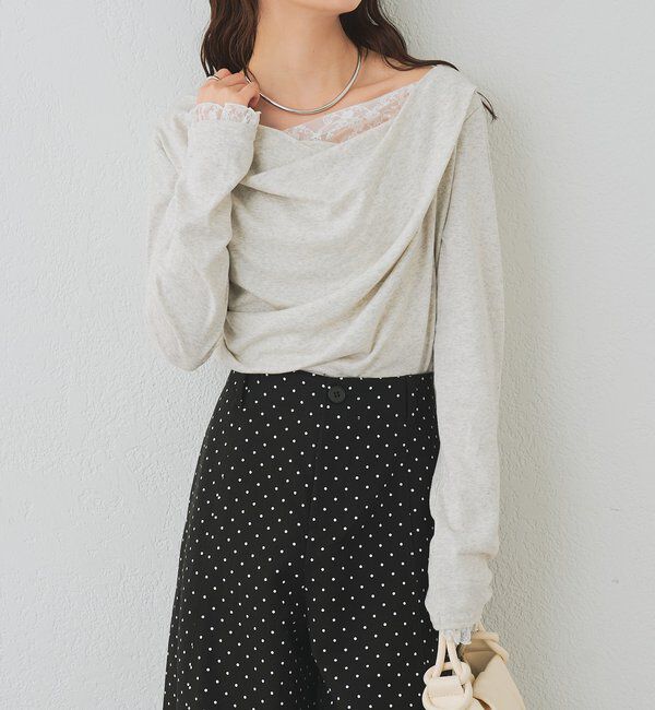  「レースドッキングオフショルロンT」|Tシャツ・カットソー|