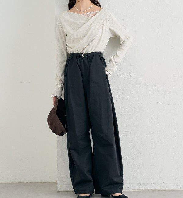  「レースドッキングオフショルロンT」|Tシャツ・カットソー|