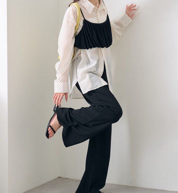  「裾ギャザーリブパンツ」|チノ|