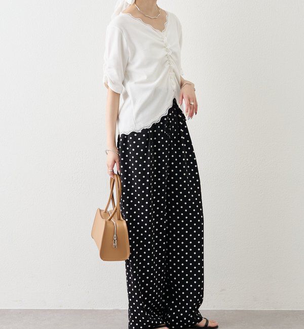  「半袖ギャザーリブカーディガン」|Tシャツ・カットソー|