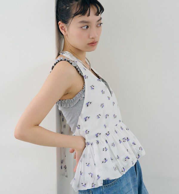  「パット付きギャザーフリルキャミソール」|キャミソール|