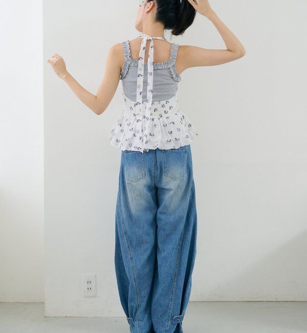  「パット付きギャザーフリルキャミソール」|キャミソール|