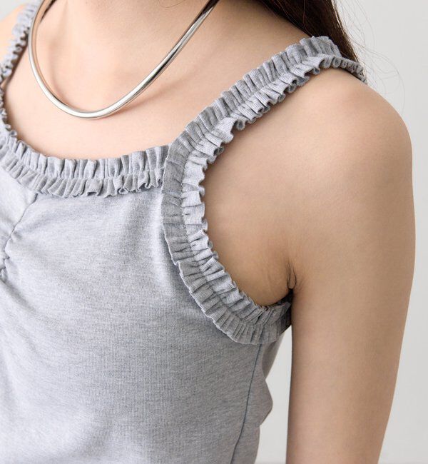  「パット付きギャザーフリルキャミソール」|キャミソール|