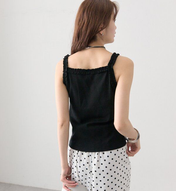  「パット付きギャザーフリルキャミソール」|キャミソール|
