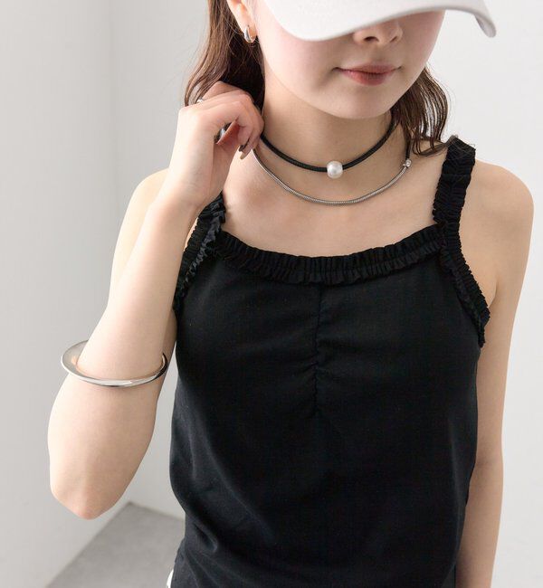  「パット付きギャザーフリルキャミソール」|キャミソール|