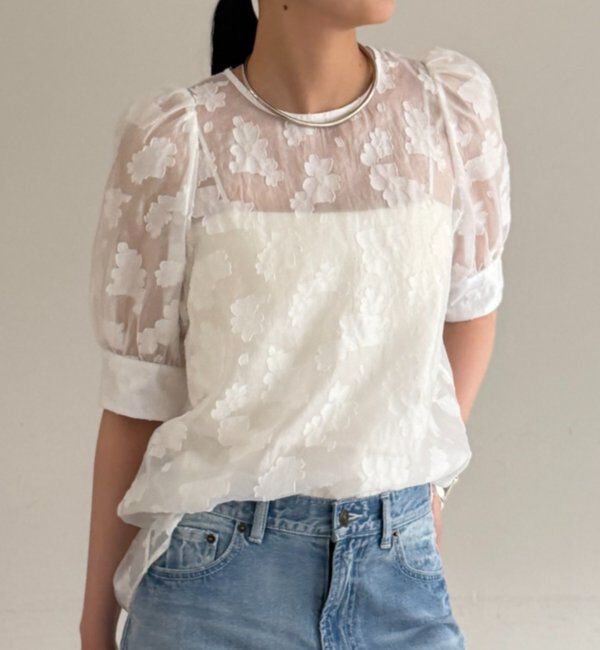  「シアージャガードパフブラウス」|シャツ・ブラウス|