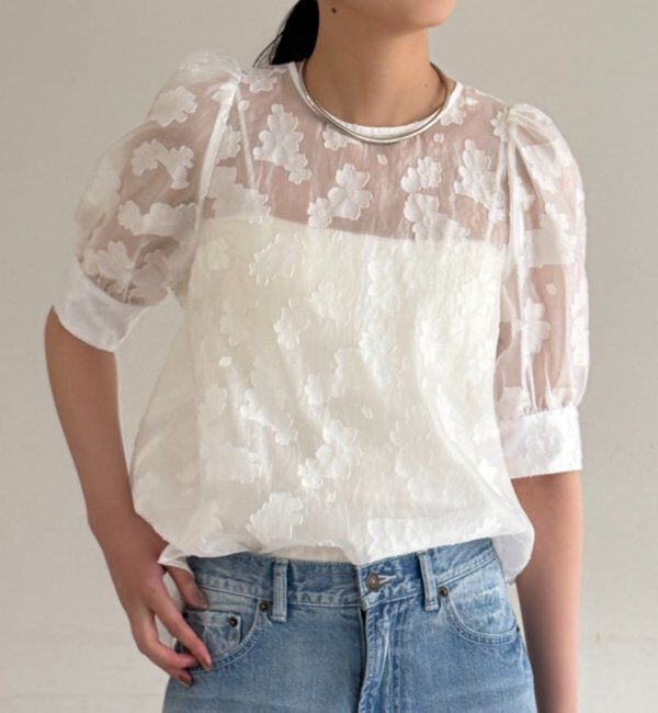  「シアージャガードパフブラウス」|シャツ・ブラウス|