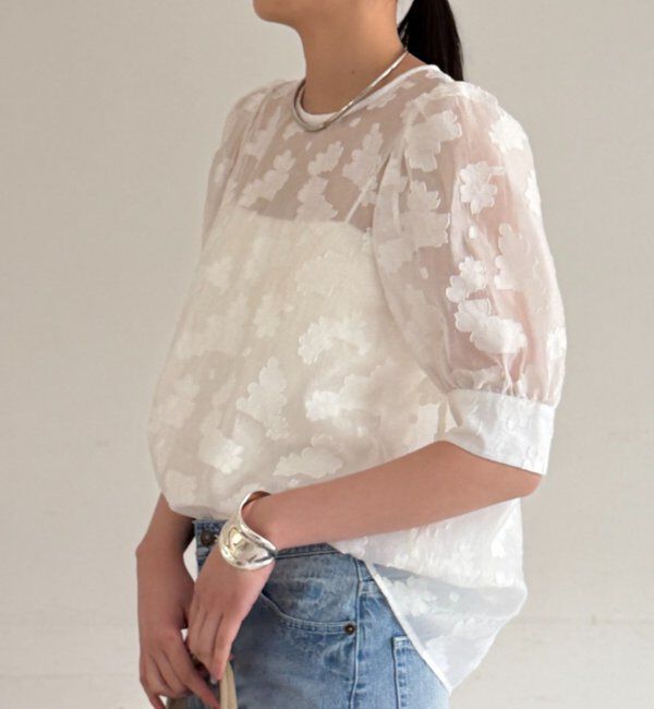  「シアージャガードパフブラウス」|シャツ・ブラウス|