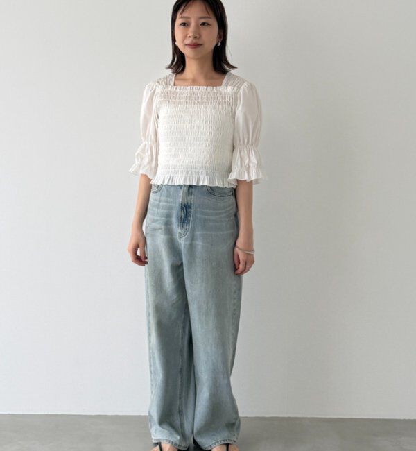  「【PUFRILL/パフリル】シャーリングブラウス」|シャツ・ブラウス|