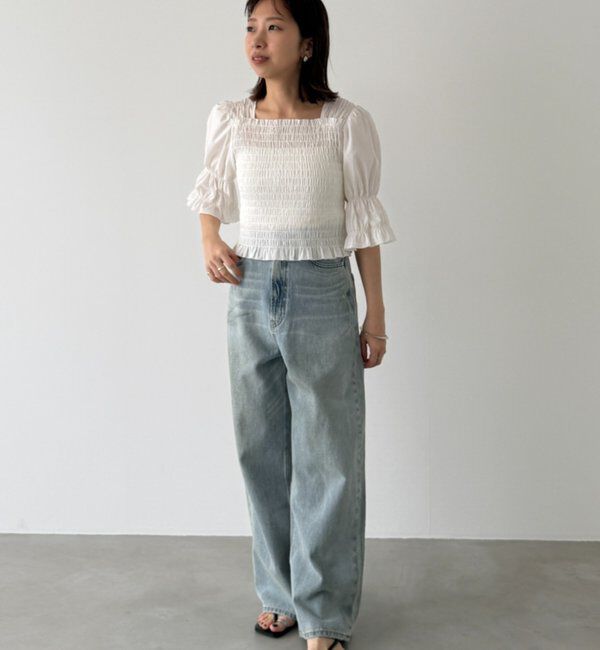  「【PUFRILL/パフリル】シャーリングブラウス」|シャツ・ブラウス|