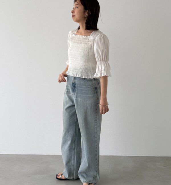  「【PUFRILL/パフリル】シャーリングブラウス」|シャツ・ブラウス|