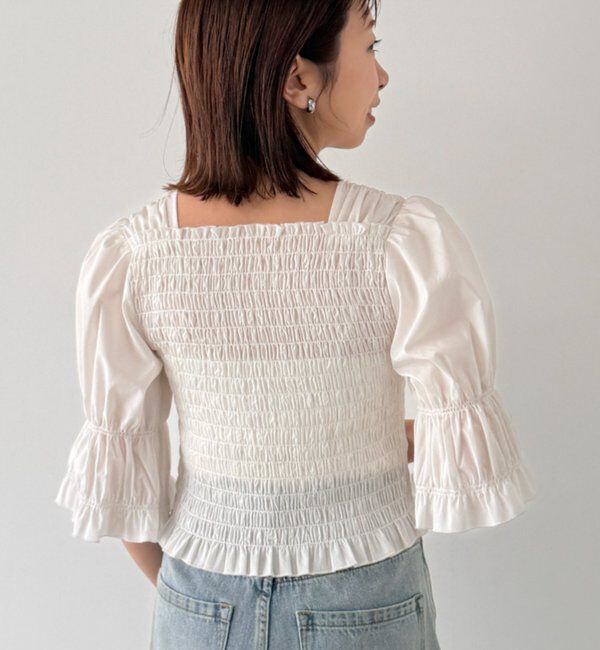  「【PUFRILL/パフリル】シャーリングブラウス」|シャツ・ブラウス|