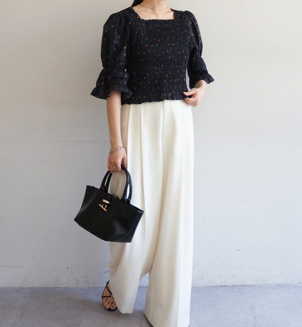  「【PUFRILL/パフリル】シャーリングブラウス」|シャツ・ブラウス|