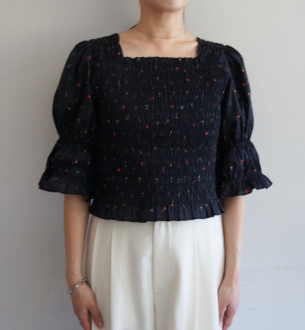  「【PUFRILL/パフリル】シャーリングブラウス」|シャツ・ブラウス|