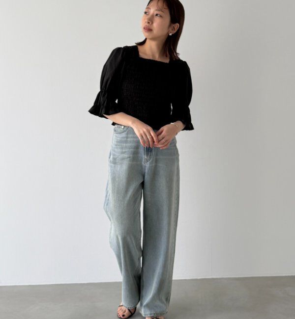  「【PUFRILL/パフリル】シャーリングブラウス」|シャツ・ブラウス|