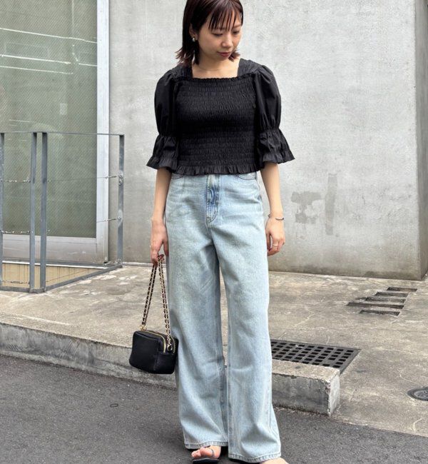  「【PUFRILL/パフリル】シャーリングブラウス」|シャツ・ブラウス|