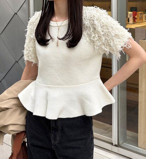  「フリンジペプラムニット」|ニット・セーター|