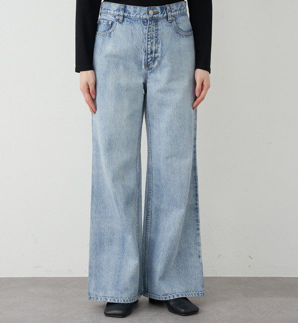  「【ainode】フレアパンツ」|デニム|