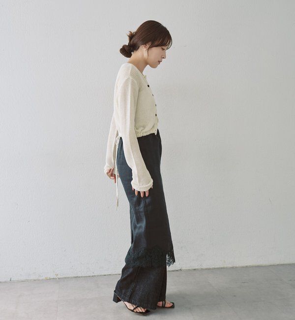  「バックデザインペーパーメッシュカーディガン」|カーディガン|
