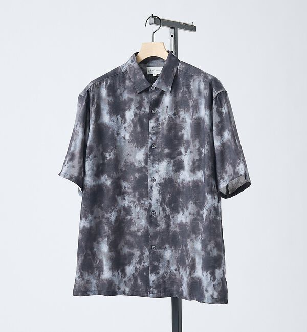 ABAHOUSE「【リネン混】アブストラクト柄 半袖シャツ」|シャツ・ブラウス|