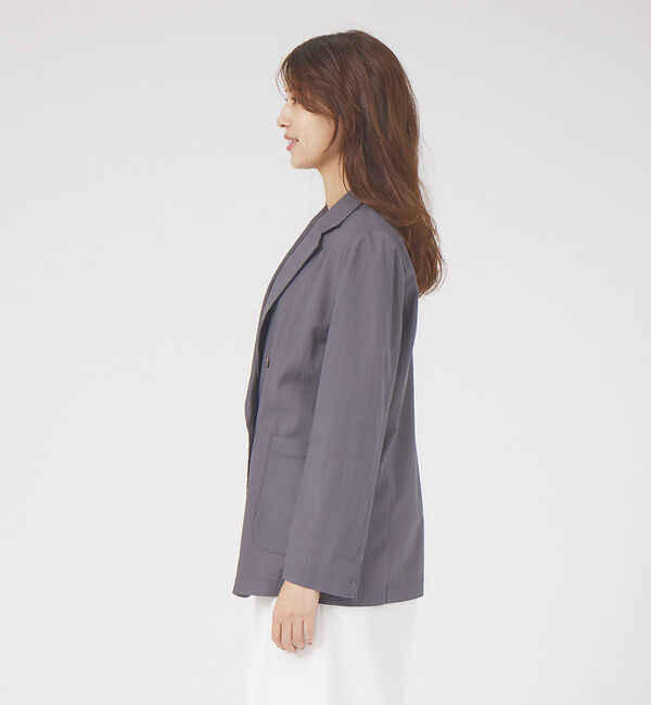 qualite「《セットアップ対応》ブライトリネンダブルジャケット」|テーラードジャケット|