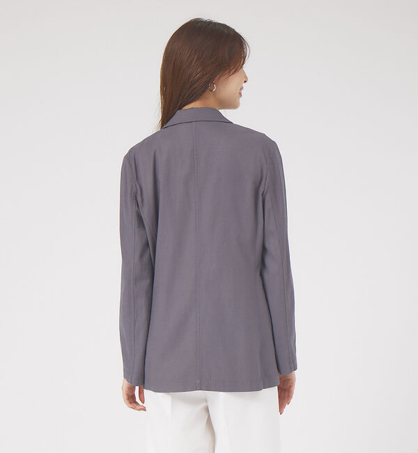 qualite「《セットアップ対応》ブライトリネンダブルジャケット」|テーラードジャケット|