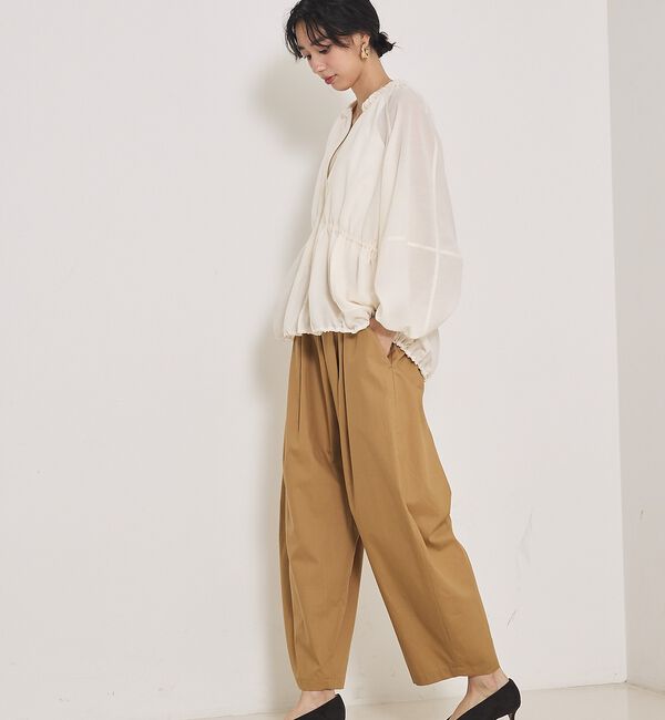 qualite「ラウンドスリーブギャザーブルゾン」|ブルゾン・スタジャン|