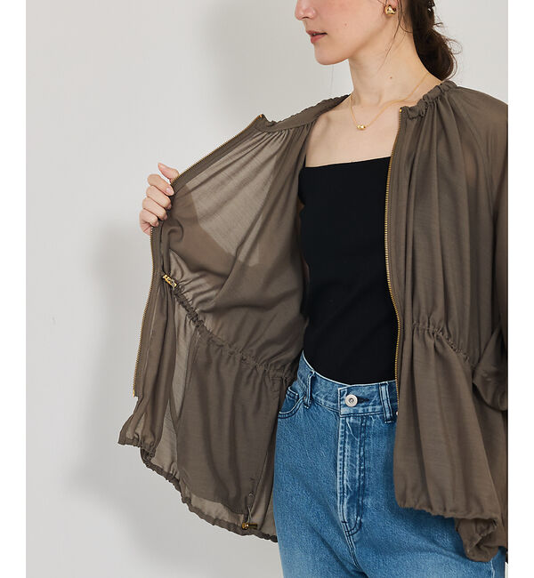 qualite「ラウンドスリーブギャザーブルゾン」|ブルゾン・スタジャン|